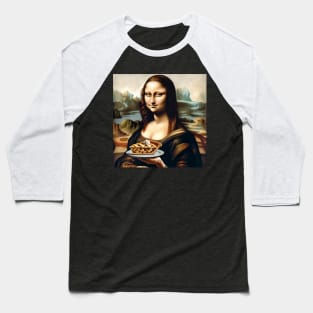 Mona Lisa with Pie Tee - Celebrate National Pie Day in Artistic Style Baseball T-Shirt